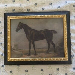 Studio McGee Horse Painting with Gold and Black Frame